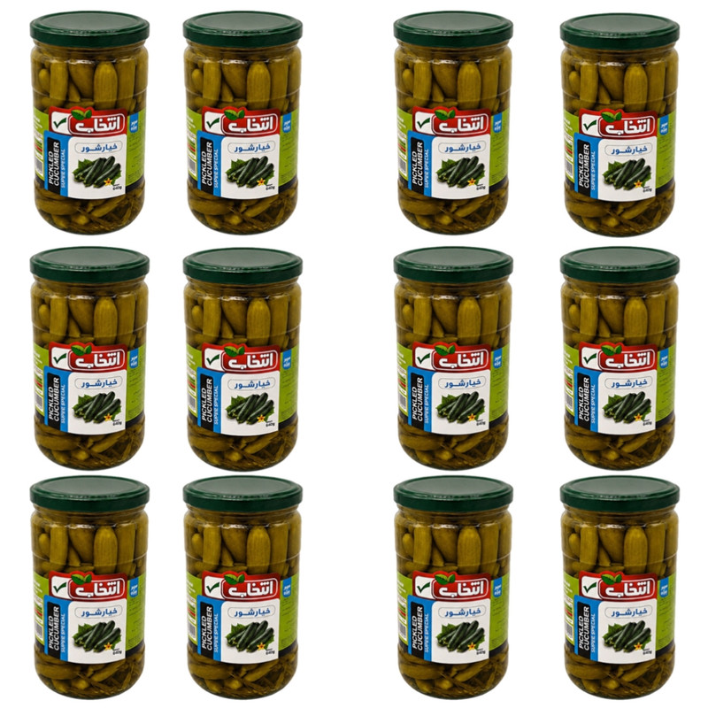 خیارشور سوپر ویژه انتخاب - 640 گرم بسته 12 عددی