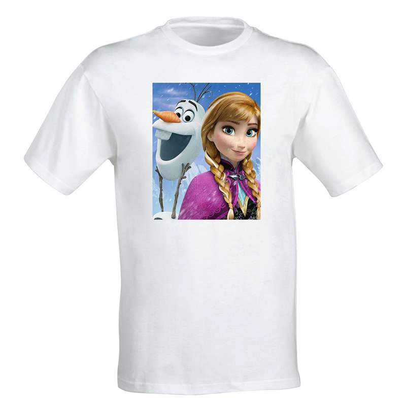 تی شرت آستین کوتاه دخترانه طرح السا و آنا کد 100