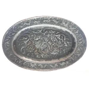 سینی قلمزنی مدل سیاه قلم کد 6