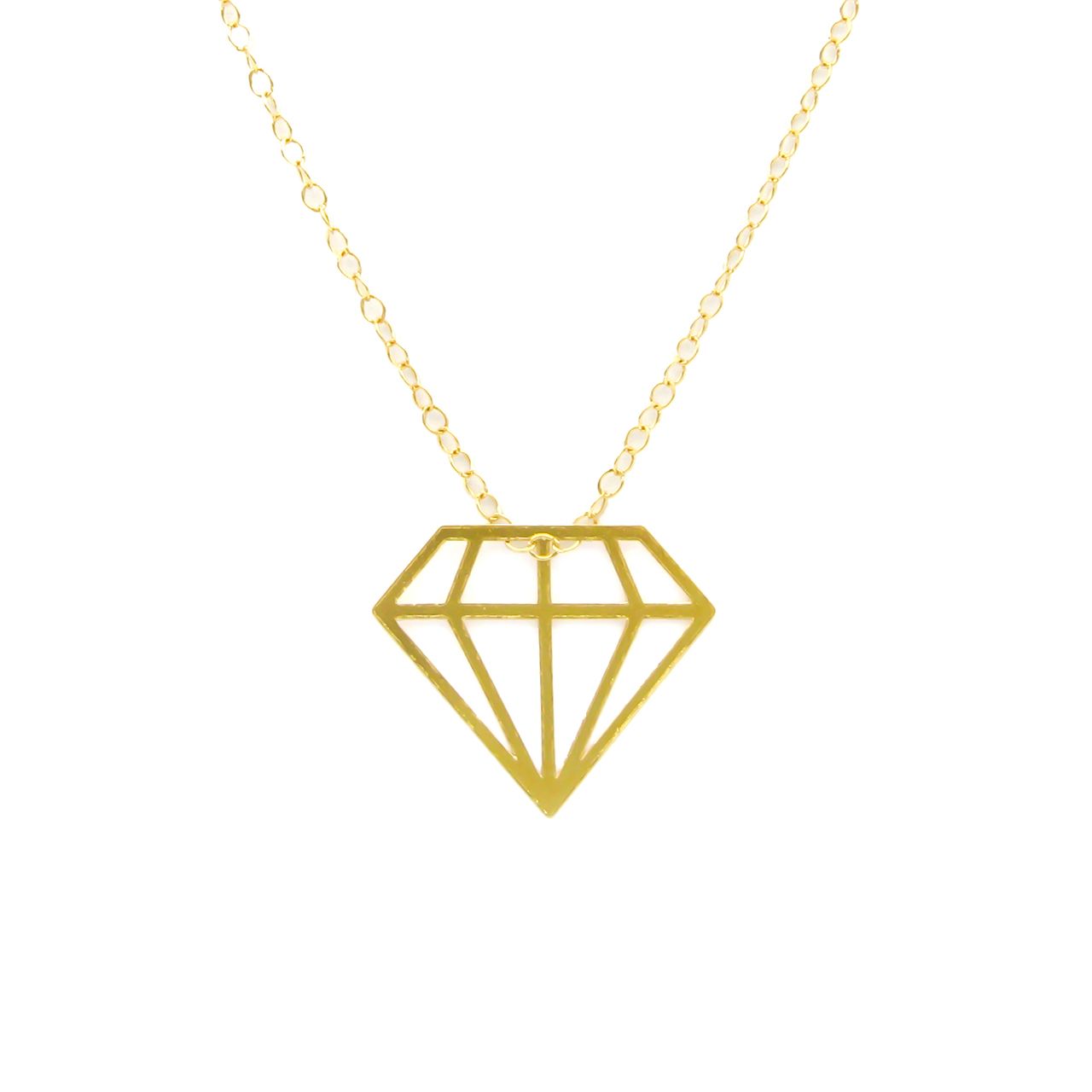 گردنبند طلا 18 عیار زنانه کاپانی طرح الماس کد KN023 -  - 2