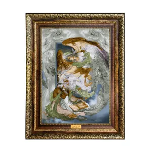 تابلو فرش ماشینی نقش نگار رضوی طرح مینیاتور کد 1466KH