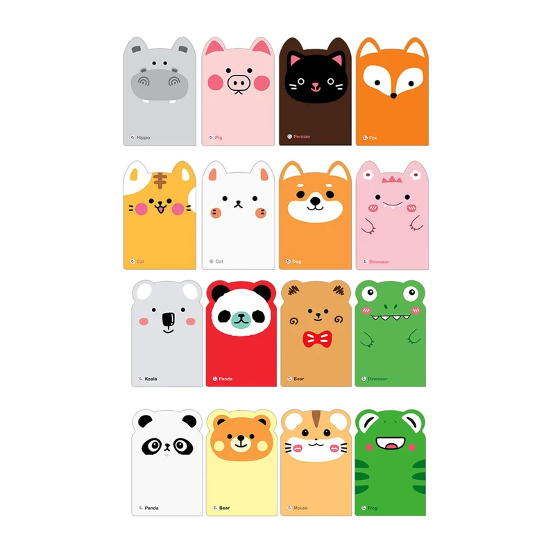 دفترچه یادداشت 32 برگ مدل حیوانات بانمک مجموعه 16 عددی