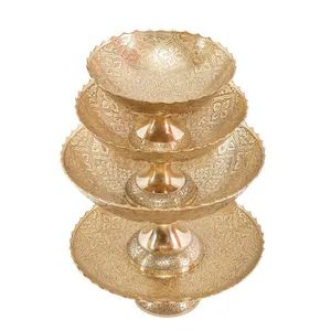 میوه خوری برنجی مدل پایه دار چایکا کد 9990 بسته 4 عددی