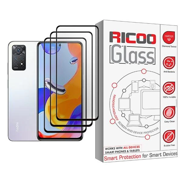 محافظ صفحه نمایش ریکو مدل Glass MIX003 مناسب برای گوشی موبایل شیائومی Redmi Note 11 Pro بسته سه عددی