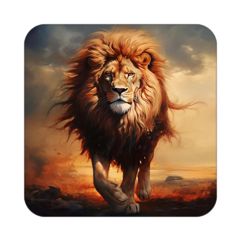 زیر لیوانی کاکتی طرح شیر مدل mp23609