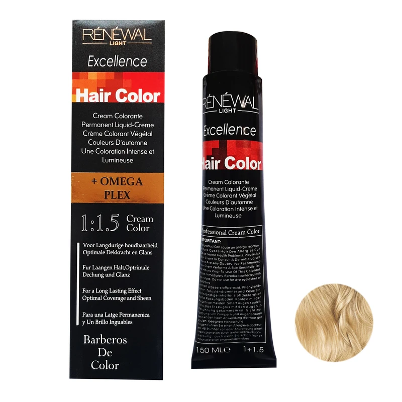  رنگ مو رنوال شماره 9.0 حجم 150 میلی لیتر رنگ بلوند خیلی روشن