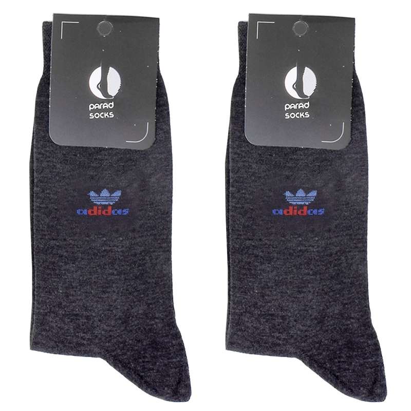 جوراب ساق بلند مردانه پارادا مدل کلاسیک کد ELF.GRY.5049 بسته 2 عددی