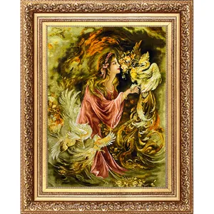 تابلو فرش دستباف فرش میرنظامی مدل مینیاتور رایحه کد 886