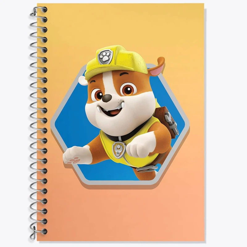 دفتر زبان 50 برگ خندالو مدل سه خط طرح رابل سگ های نگهبان Paw Patrol کد 12587