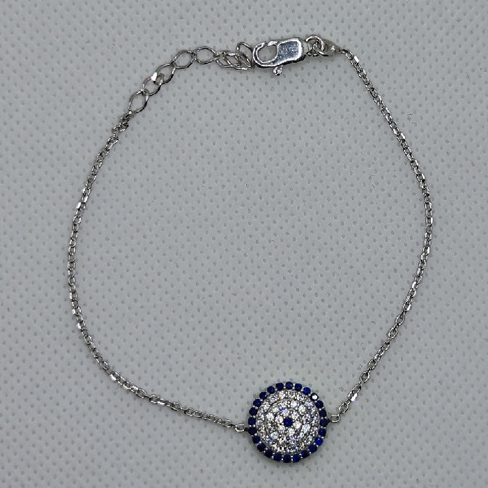 دستبند نقره زنانه مدل چشم نظر کد 2352