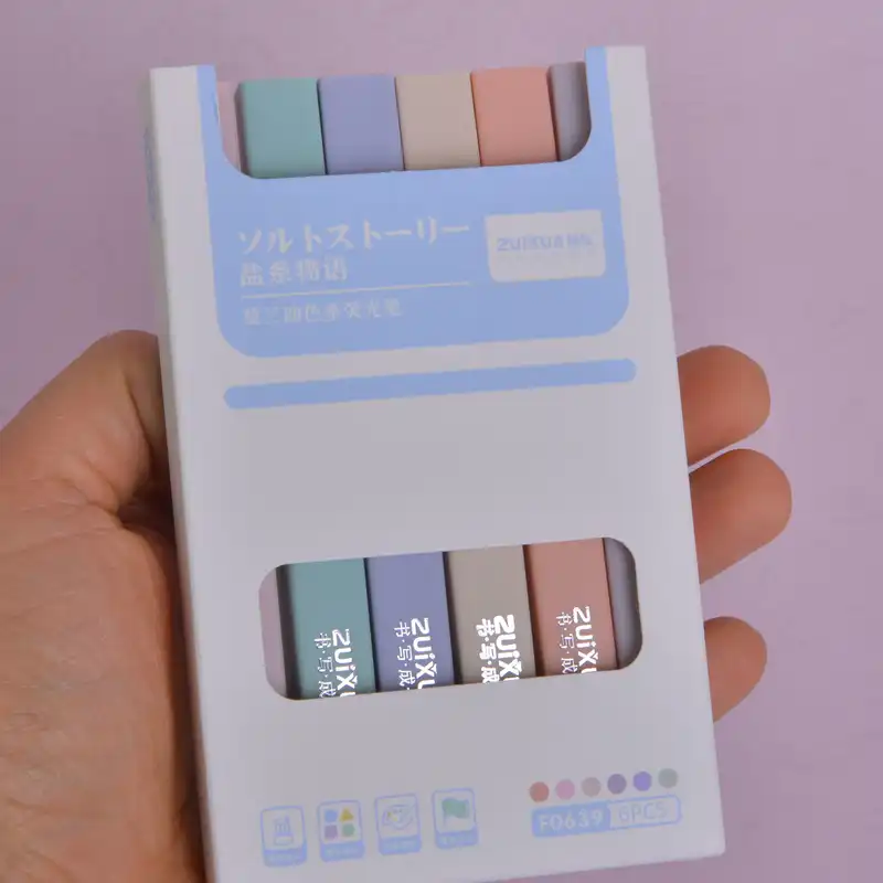 ماژیک علامت گذار ژیخوآ مدل پاستلی کد F0639 بسته 6 عددی