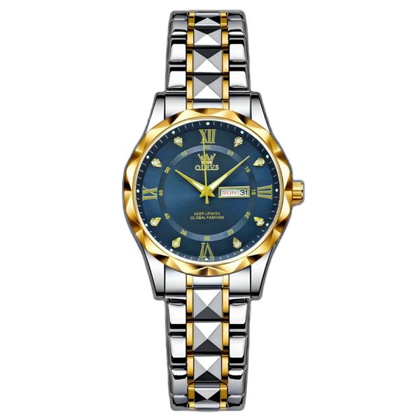 ساعت مچی عقربه‌ای کوارتز زنانه اُ لِوز مدل الماسی نگینی دی دیت کد 004