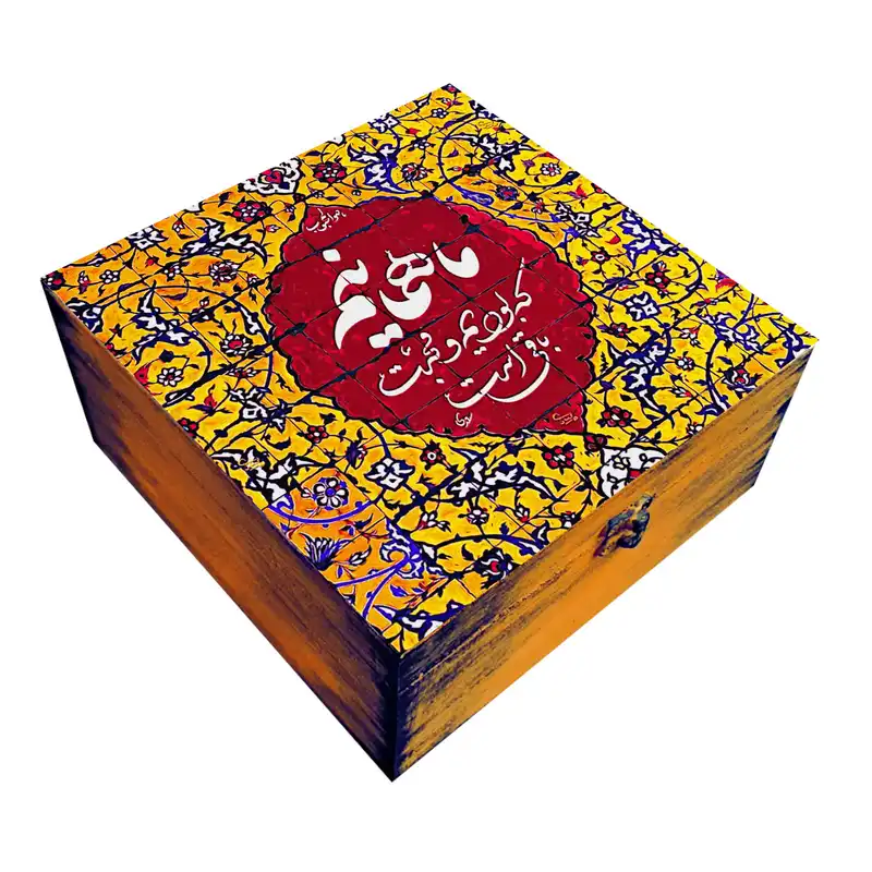 جعبه هدیه مدل سنتی طرح کاشی کد WB126