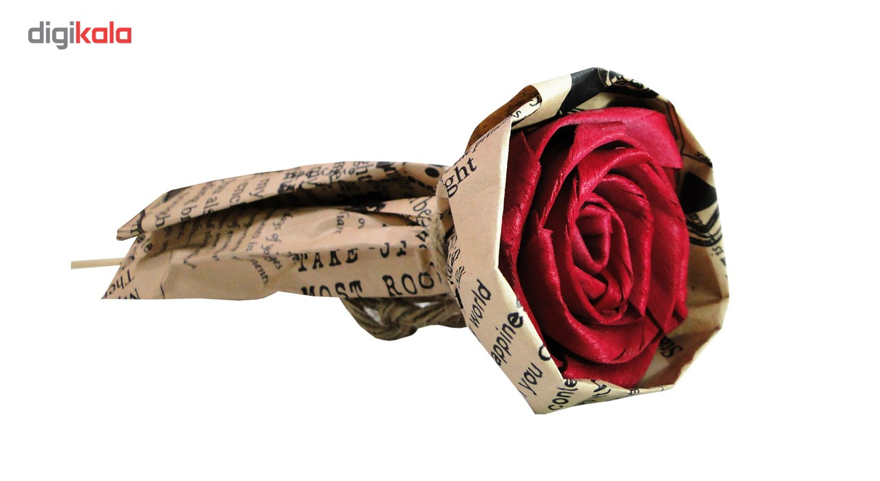 دسته گل مصنوعی مدل Red Rose کد 02135 مجموعه 6 عددی