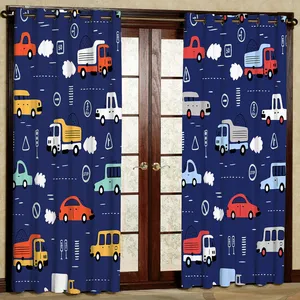 پرده  مدل ماشینی کامیون هازان پانچی کد 4425 سایز 140x200 سانتی متر