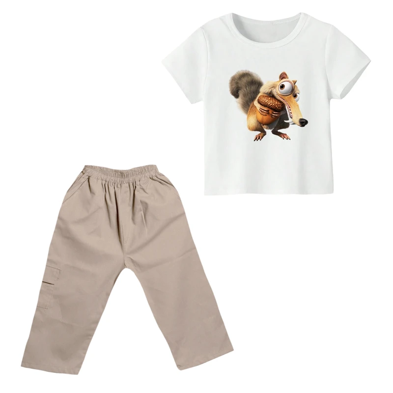 ست تی شرت و شلوارک پسرانه مدل عصر یخبندان کد ۸