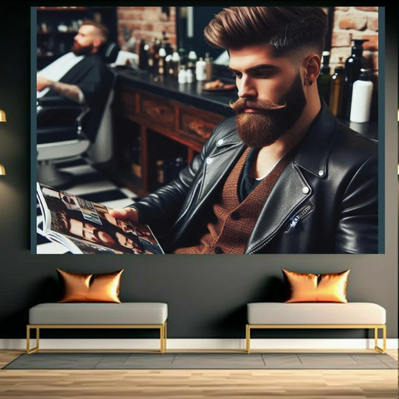  تابلو بوم طرح آرایشگاه مردانه مدل آلبوم کد GR1908