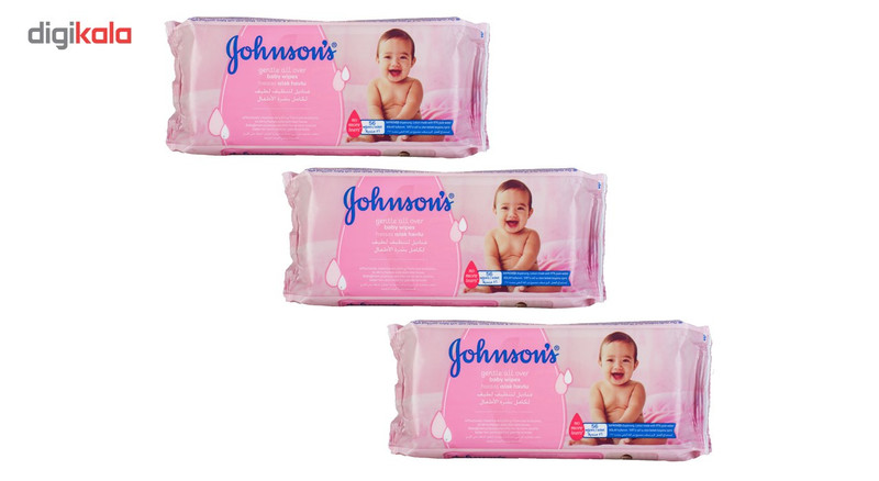 دستمال مرطوب جانسون مدل gentle all over بسته 168 عددی