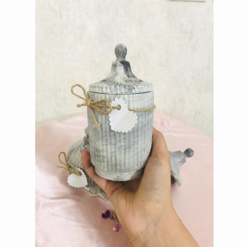 بانکه مدل رگه دار طرح سنگی کد 532 بسته 3 عددی به همراه سینی