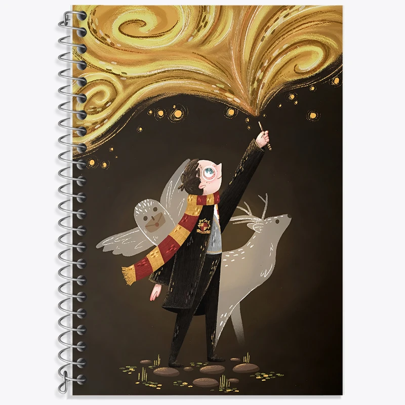 دفتر زبان 50 برگ خندالو مدل سه خط طرح هری پاتر (Harry Potter) کد F8217