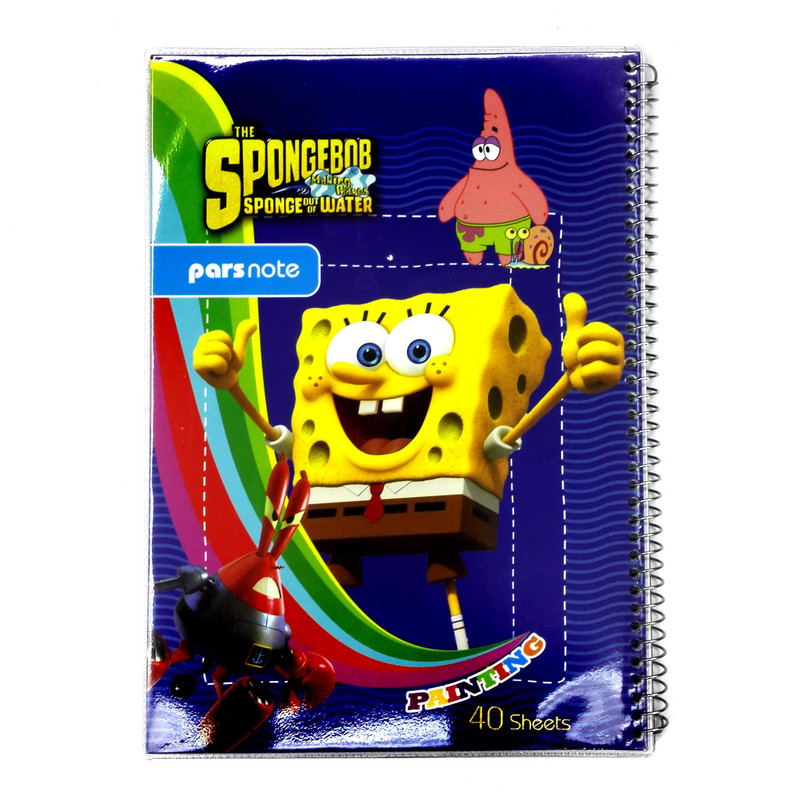 دفتر نقاشی 60 برگ پارس نوت مدل باب اسفنجی کد 123612