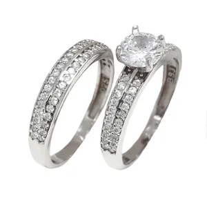 انگشتر نقره زنانه مدل حلقه پشت حلقه کد 74 مجموعه 2 عددی