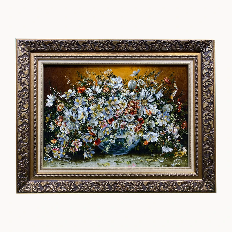 تابلو فرش دستباف طرح گل کد ۲۱۴۷۱۸۰۶