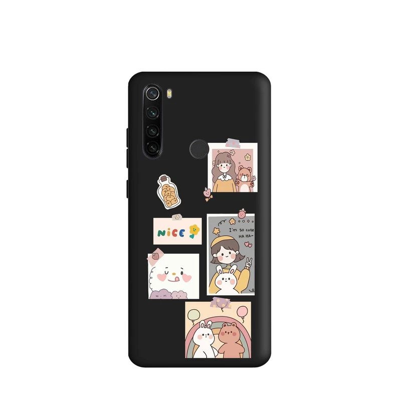کاور قاب گارد طرح دختر و خرس کد t9294 مناسب برای گوشی موبایل شیائومی Redmi Note 8