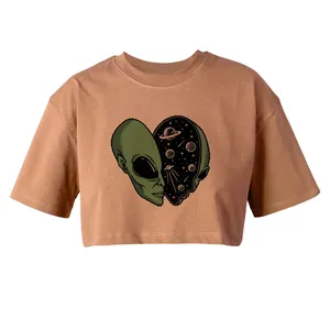 کراپ‌تاپ آستین کوتاه زنانه مدل فضایی  کد L145 K