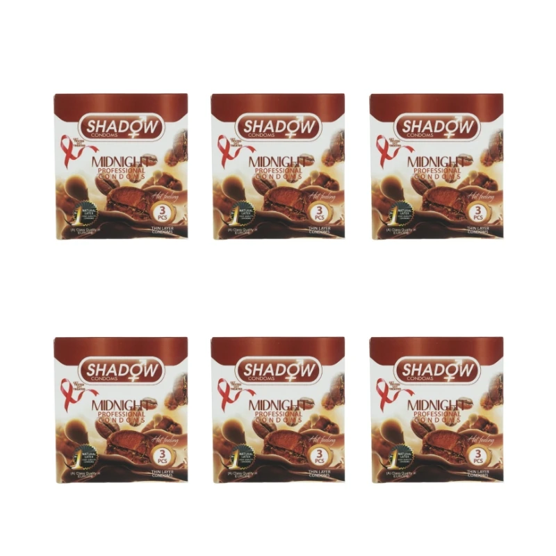 کاندوم شادو مدل Midnight مجموعه 6 عددی