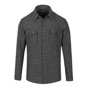 پیراهن آستین بلند مردانه کروم مدل دو جیب پشمی کد 2220160