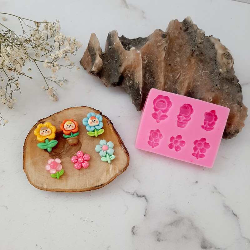 قالب شمع مدل مجموعه گل