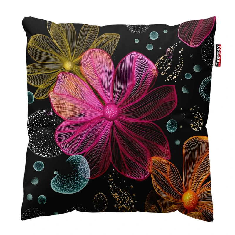 کوسن پاد آفرین طرح گل کد 2173 سایز 30*30 سانتی متر