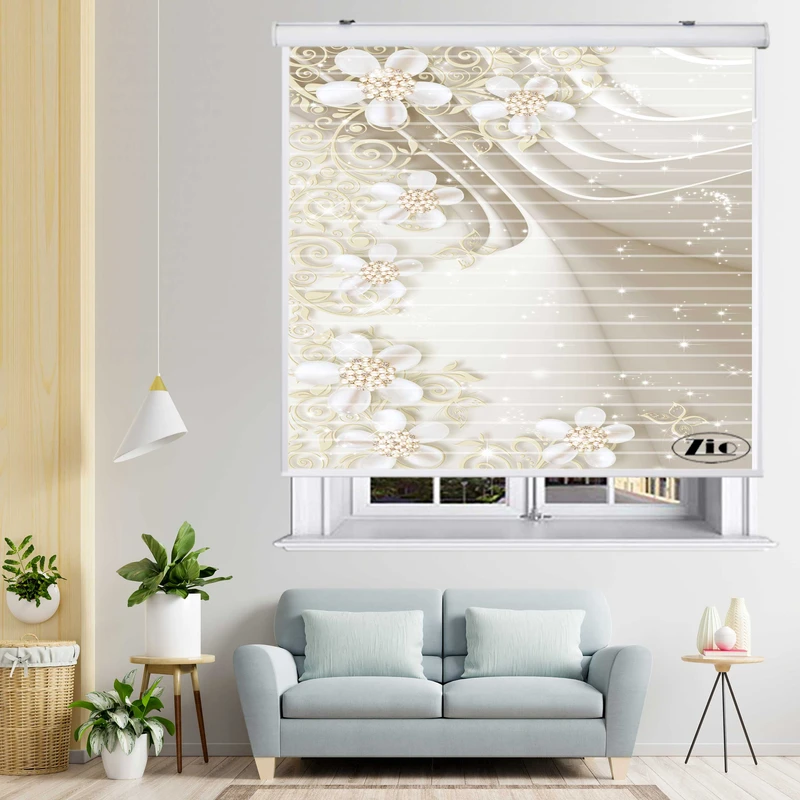 پرده زبرا زیو مدل سیلوئت 3D1203 سایز 150x150 سانتی متر