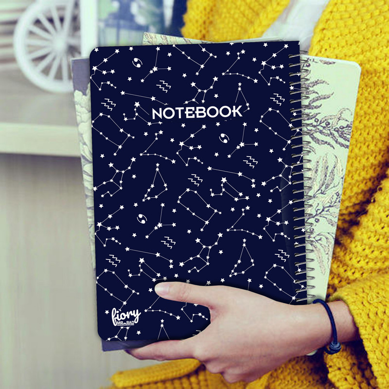 دفتر مشق 100 برگ مستر راد مدل کهکشانی طرح کیهان کد fiory 2065