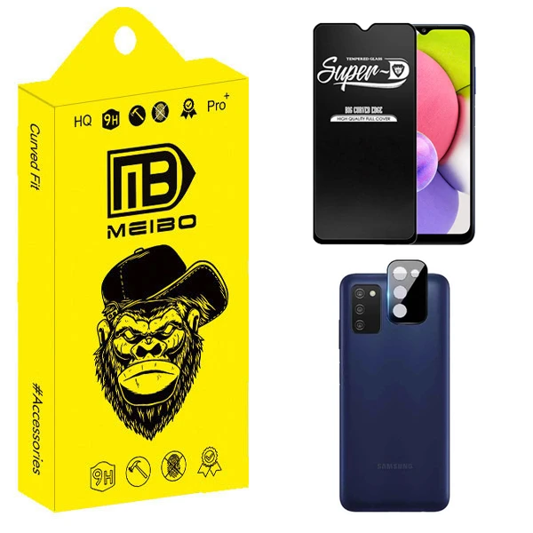 محافظ صفحه نمایش میبو مدل Clear SuperD مناسب برای گوشی موبایل سامسونگ Galaxy A03s به همراه محافظ لنز دوربین