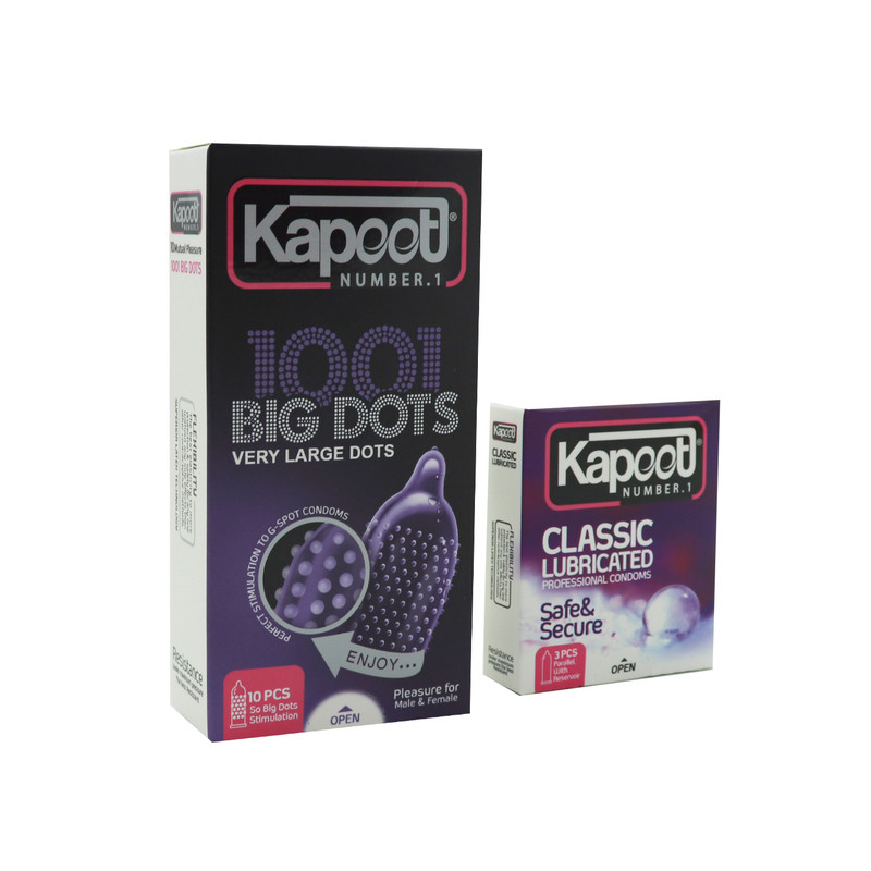 کاندوم کاپوت مدل BIG DOTS بسته 10 عددی به همراه کاندوم کاپوت مدل CLASSIC بسته 3 عددی کاندوم کاپوت مدل BIG DOTS بسته 10 عددی به همراه کاندوم کاپوت مدل CLASSIC بسته 3 عددی