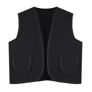 وست یقه هفت زنانه مدل کرپ پولک دوزی کد AK1429