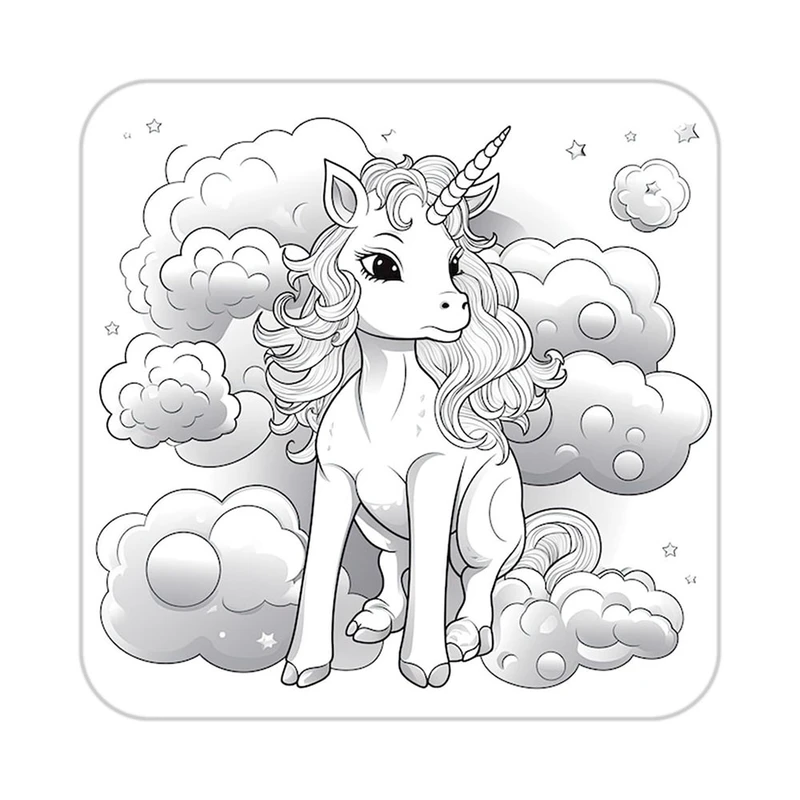 زیر لیوانی کاکتی طرح اسب تک شاخ و یونیکورن مدل mp32533