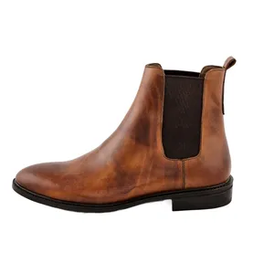 نیم بوت مردانه مدل چرم طبیعی دوکش کد k120