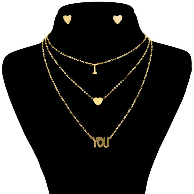 نیم ست بهارگالری طرح سه لاین مدل قلب I Love U