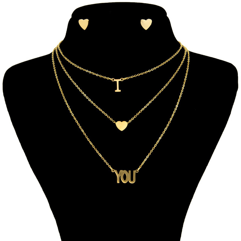 نیم ست بهارگالری طرح سه لاین مدل قلب I Love U