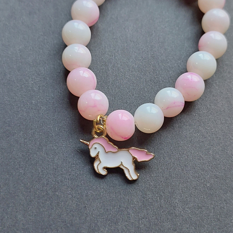 دستبند دخترانه مدل اسب تک شاخ کد HCK101