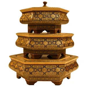 شکلات خوری خاتم مدل خورشیدی مجموعه سه عددی جعفری جبلی