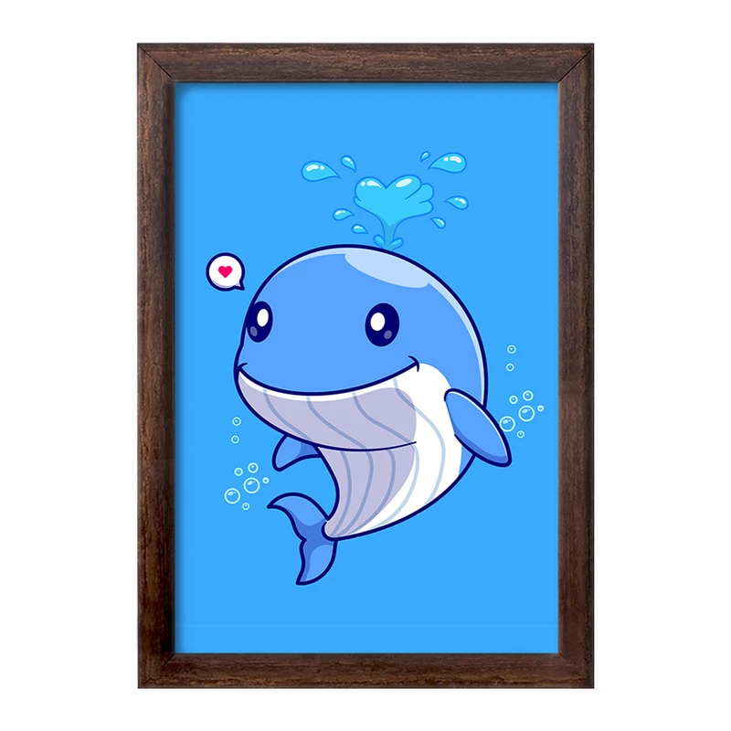 تابلو خندالو طرح حیوانات بامزه نهنگ کد 29726