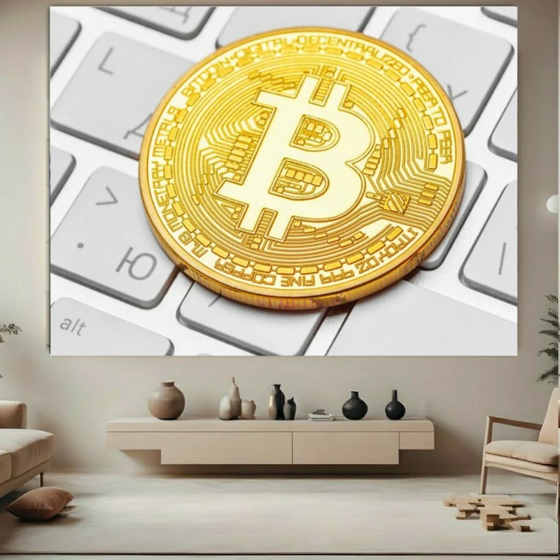 تابلو بوم طرح بیت کوین مدل صفحه کیبورد کد FP105088