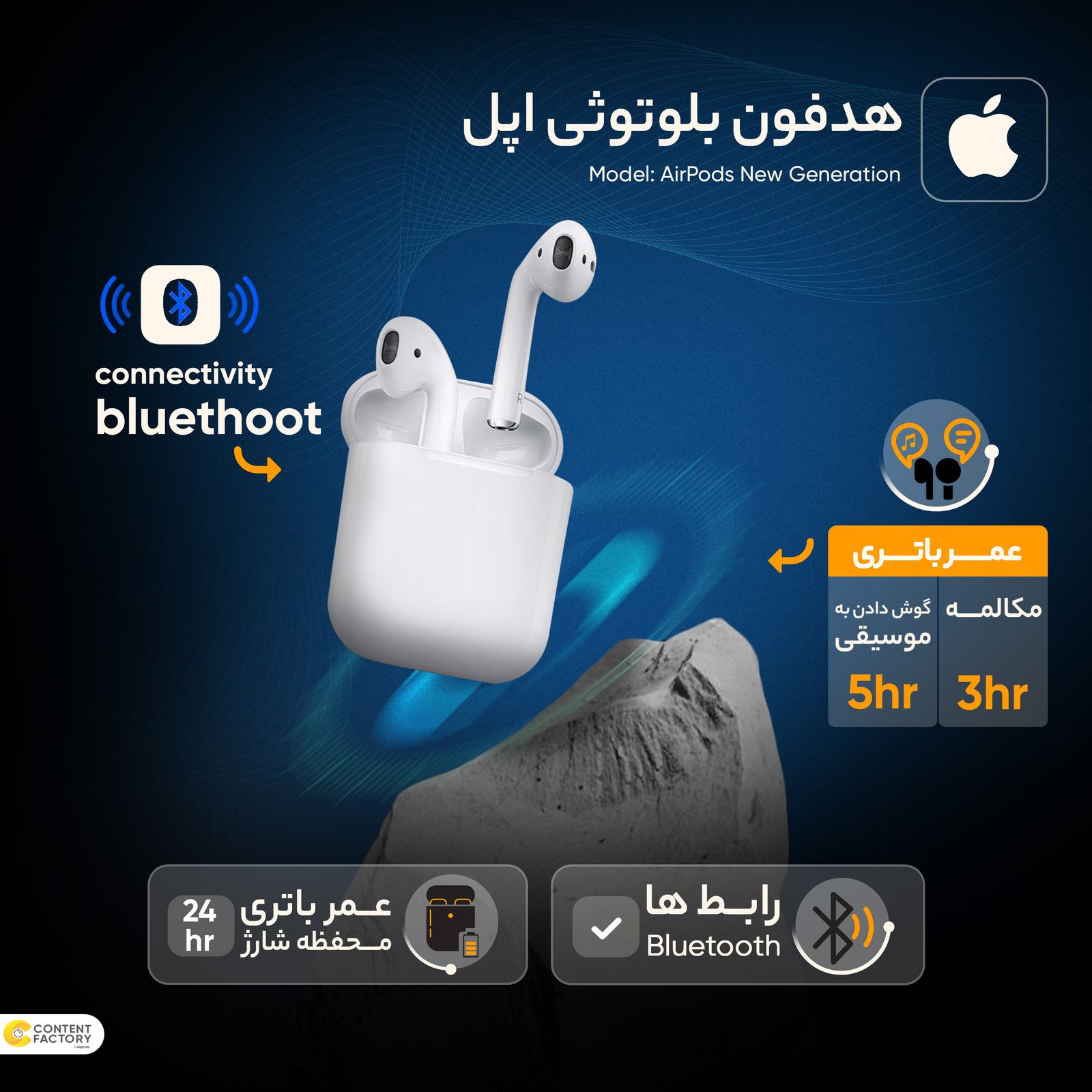 هدفون بلوتوثی اپل مدل AirPods New Generation -  - 11