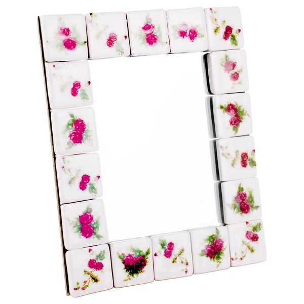 آینه سرامیکی مدل گلسرخی