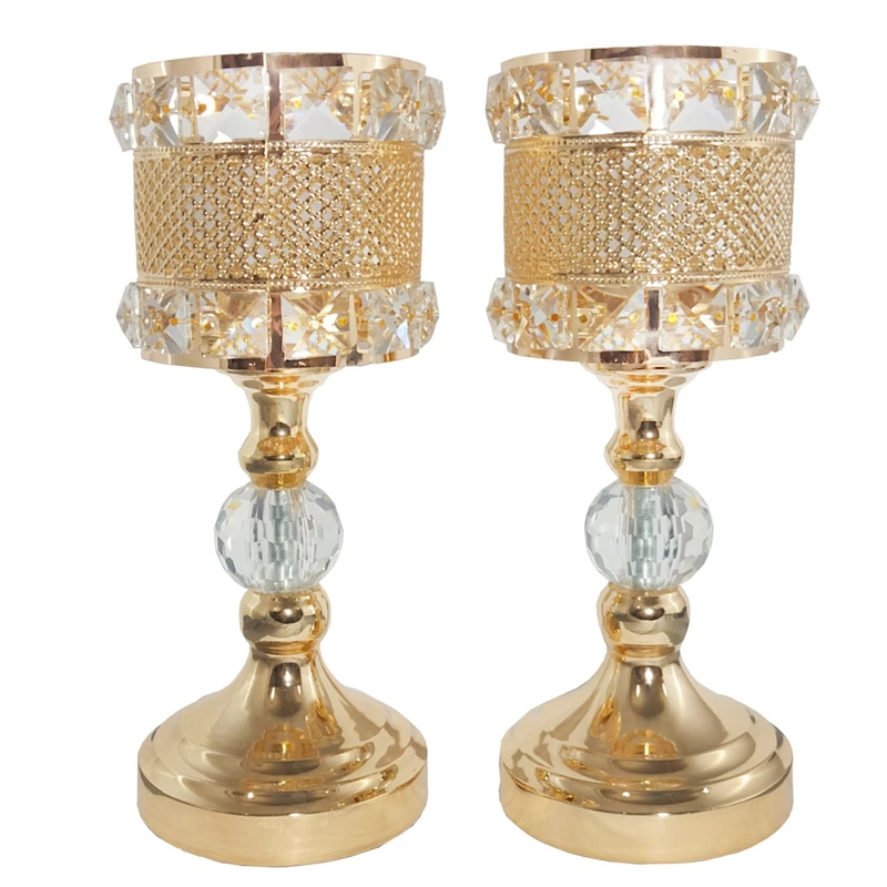 شمعدان طرح گوی کد AL-9040082  مجموعه 2 عددی