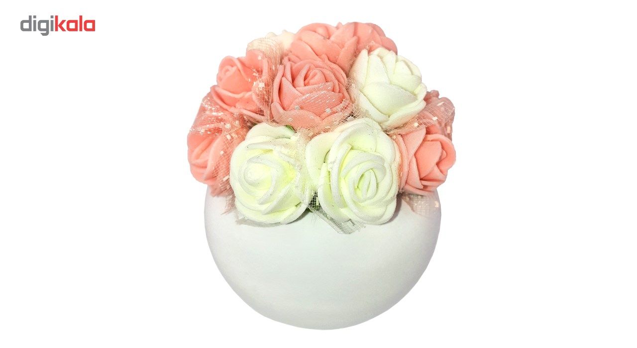 گلدان مصنوعیبا گل مدل مینیاتوری دو رنگ